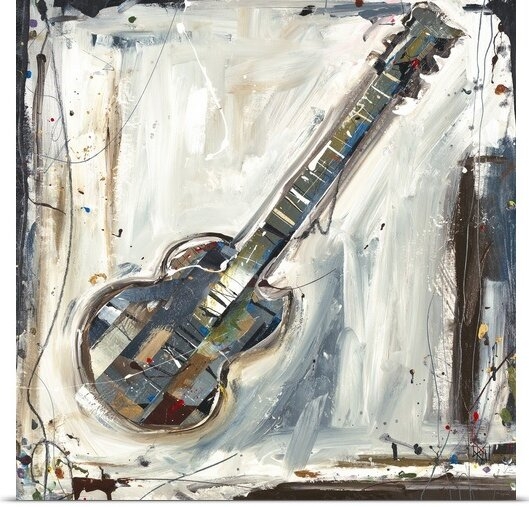 'Imprint Guitar' by Kelsey Hochstatter Painting Print - Image 0