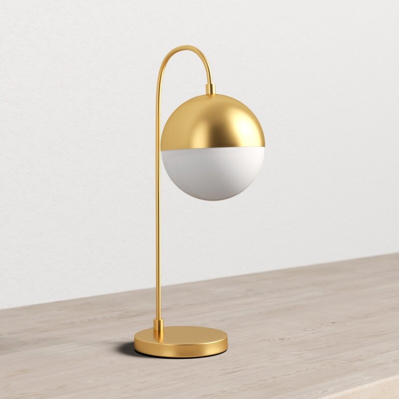 Jaquelin 20.5" Brass Gold/Black Desk Lamp - Image 1