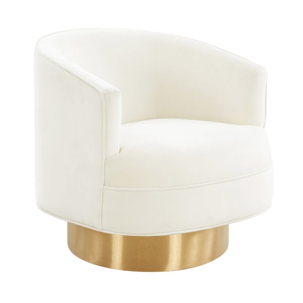 Stella Cream Velvet Swivel Chair - Image 1