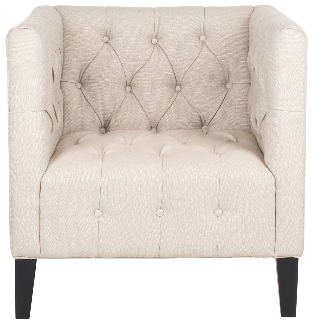 Glen Tufted Club Chair - Beige/Black - Safavieh - Image 0