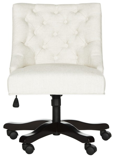Soho Tufted Linen Swivel Desk Chair - Light Cream - Arlo Home - Image 0