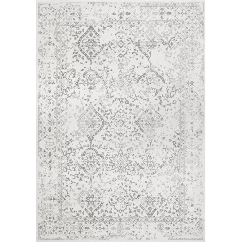 Laurel Foundry Modern Farmhouse Youati Ivory/Gray Area Rug in Ivory/Gray - 9x12 - Image 0
