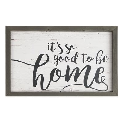 Farmhouse Frame 'It's So Good to Be Home' Framed Textual Art Print on Wood - Image 0