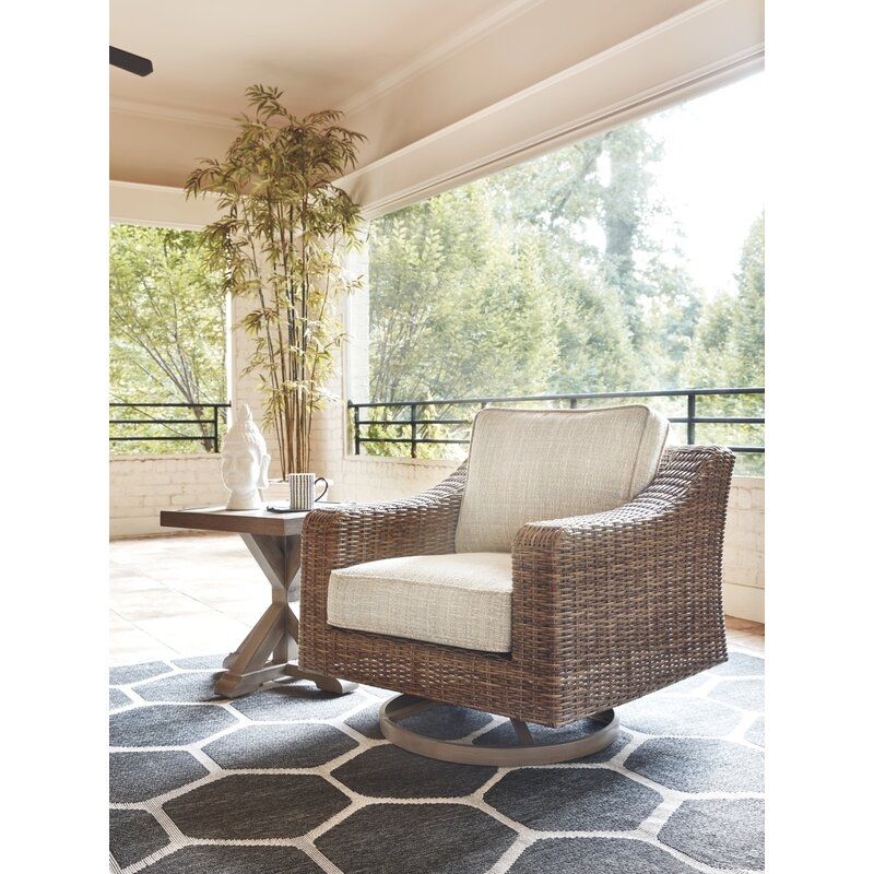 Danny Swivel Patio Chair with Cushions - Image 1