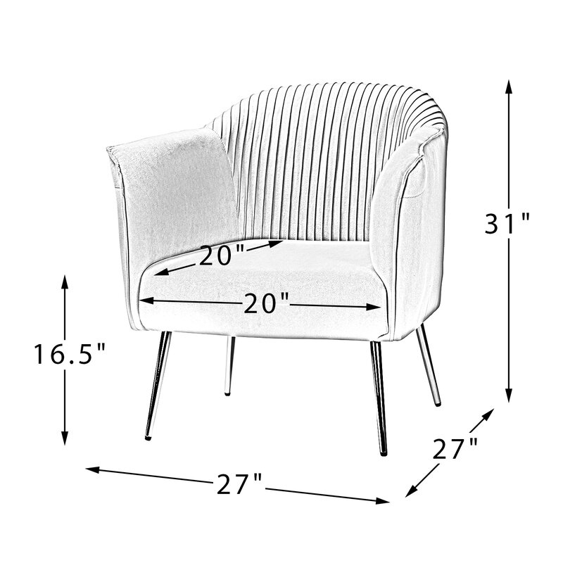 Masson 27" W Velvet Barrel Chair - Image 3