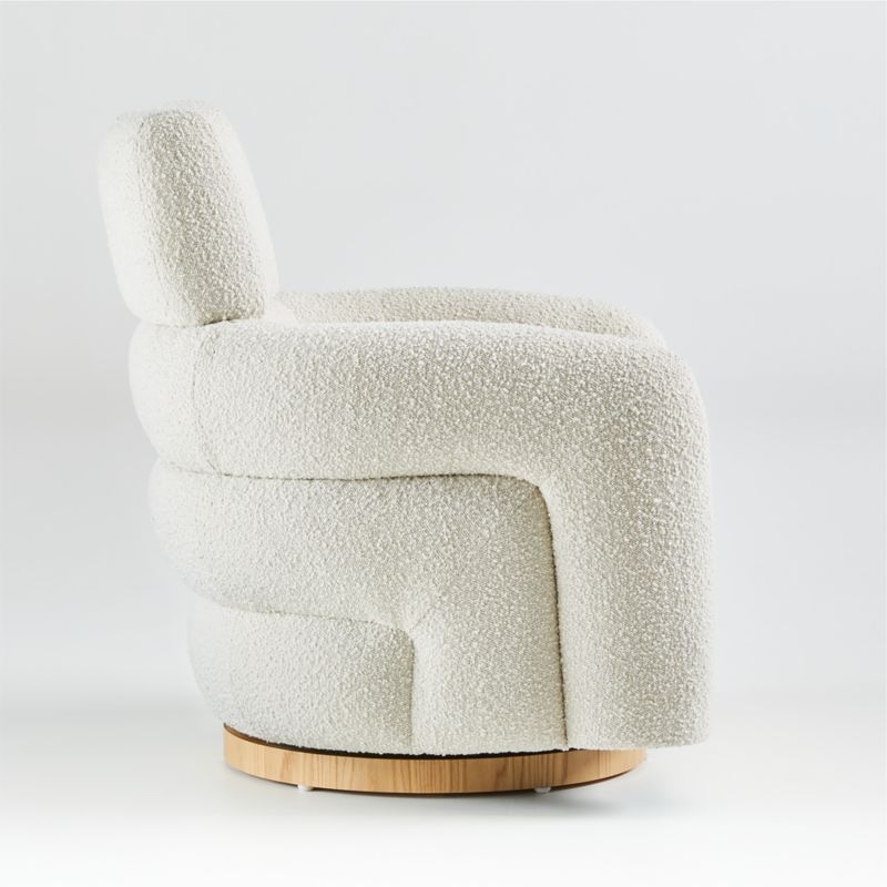 Snoozer Cream Boucle Nursery Swivel Glider Chair by Leanne Ford - Image 5