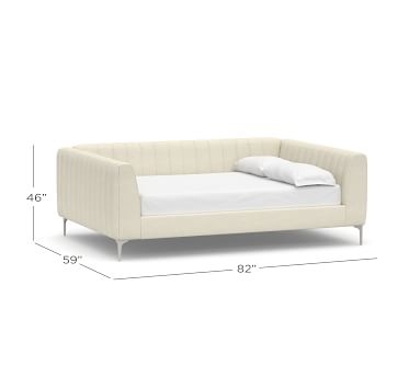 Morgan Upholstered Daybed, Full, Brushed Crossweave Natural - Image 2