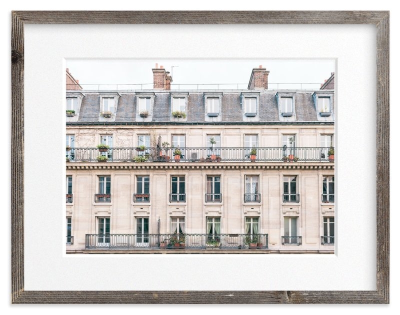 Days in Paris - Crema -54x40 - Barn Wood Frame - Matted - Image 0