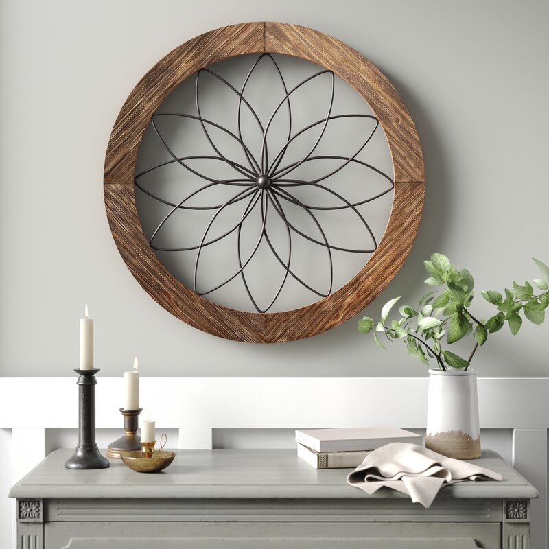 Round Medallion Wood and Metal Wall Décor - Image 0