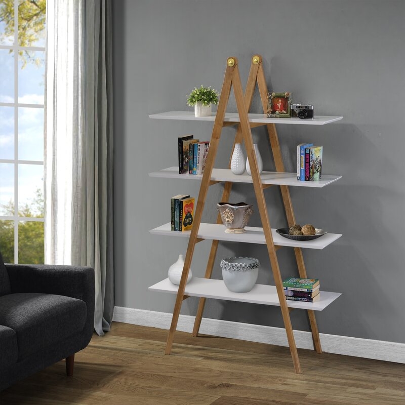 A-Frame Multi-Toned Bookcase In Walnut - Image 0