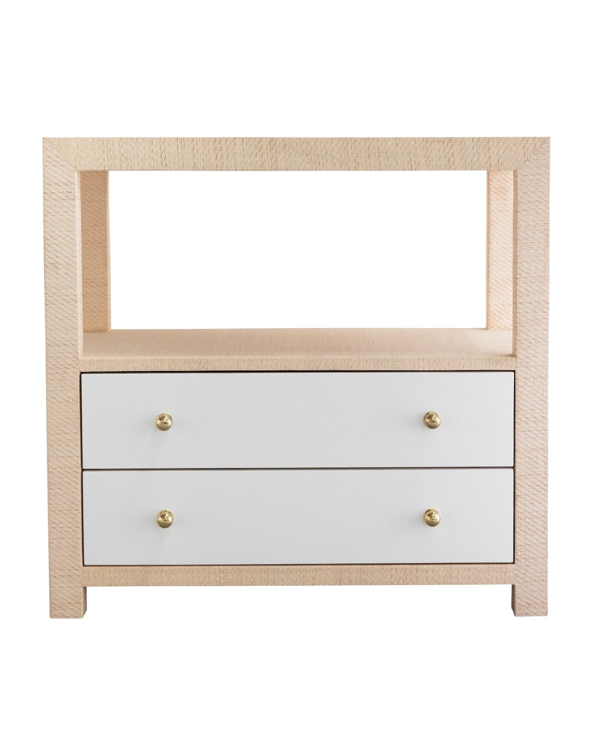 LOUISE NIGHTSTAND, NATURAL & WHITE - Image 0