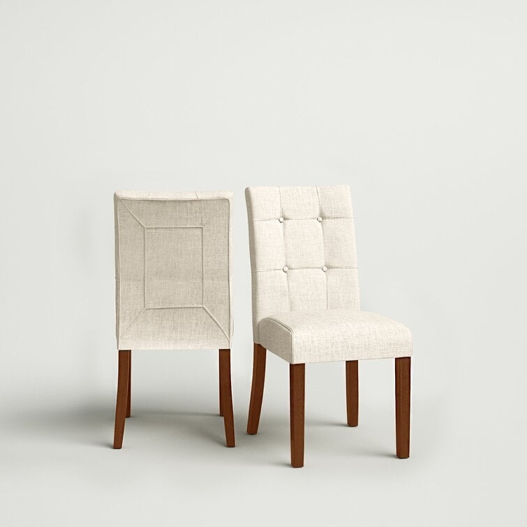 Mitzi Tufted Linen Side Chair (Set of 2) - Image 0