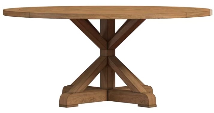 Peralta Round Rustic Solid Wood Dining Table, 54'' D - Image 0