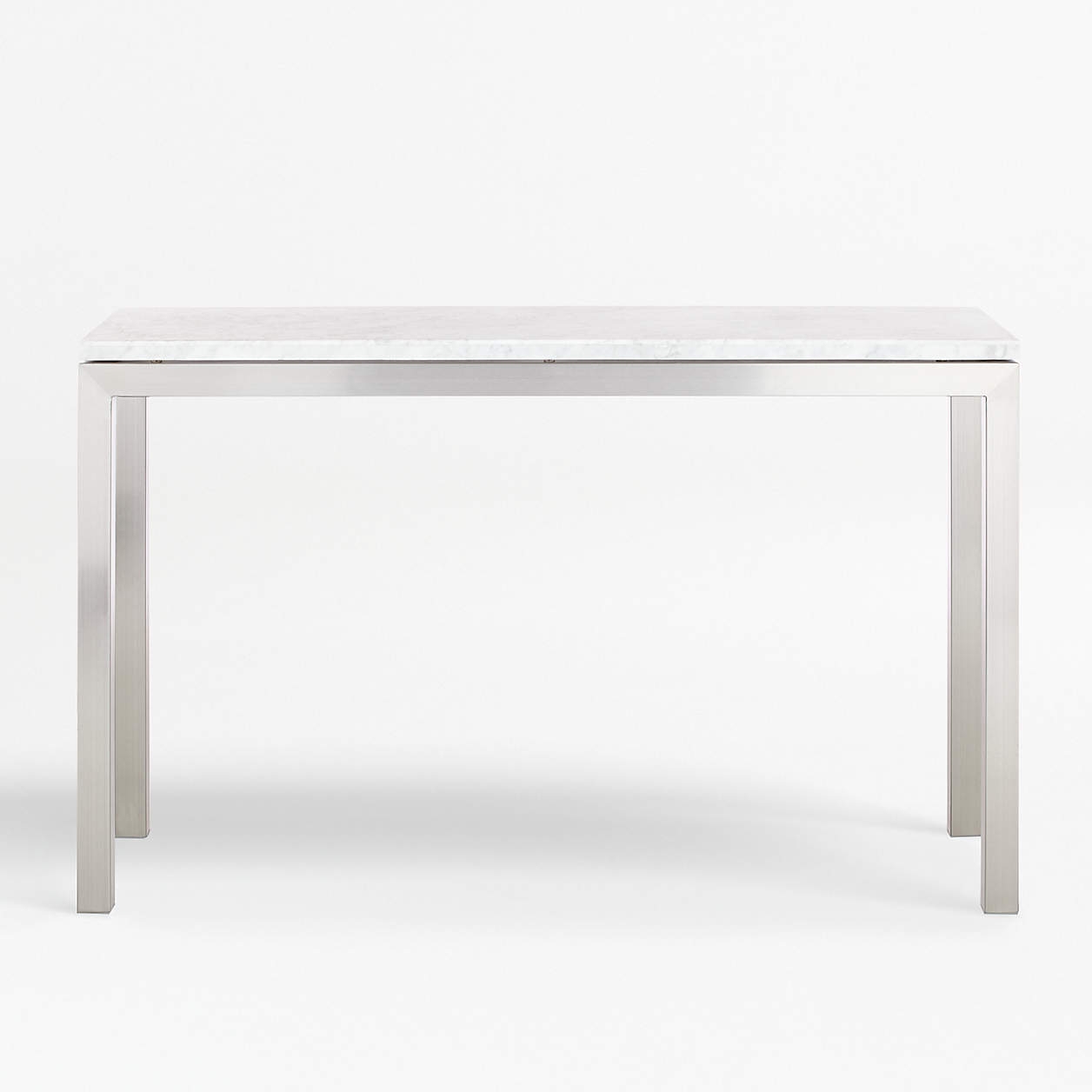 Parsons White Marble Top/ Stainless Steel Base 48x16 Console - Image 0