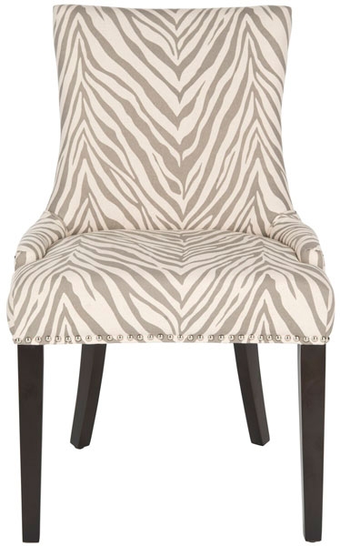 Lester 19''H Dining Chair (Set Of 2) - Silver Nail Heads - Grey Zebra/Espresso - Arlo Home - Image 1