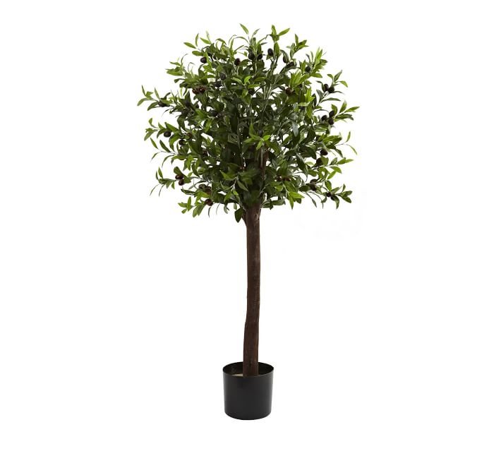 Faux Olive Topiary Tree, 5' - Image 2