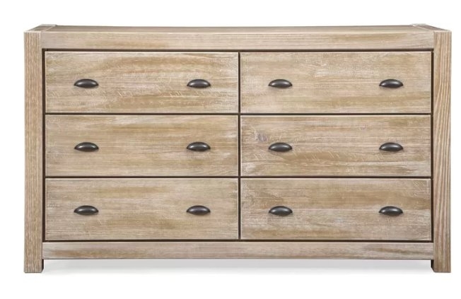 Montauk 6 Drawer Double Dresser,Driftwood - Image 0