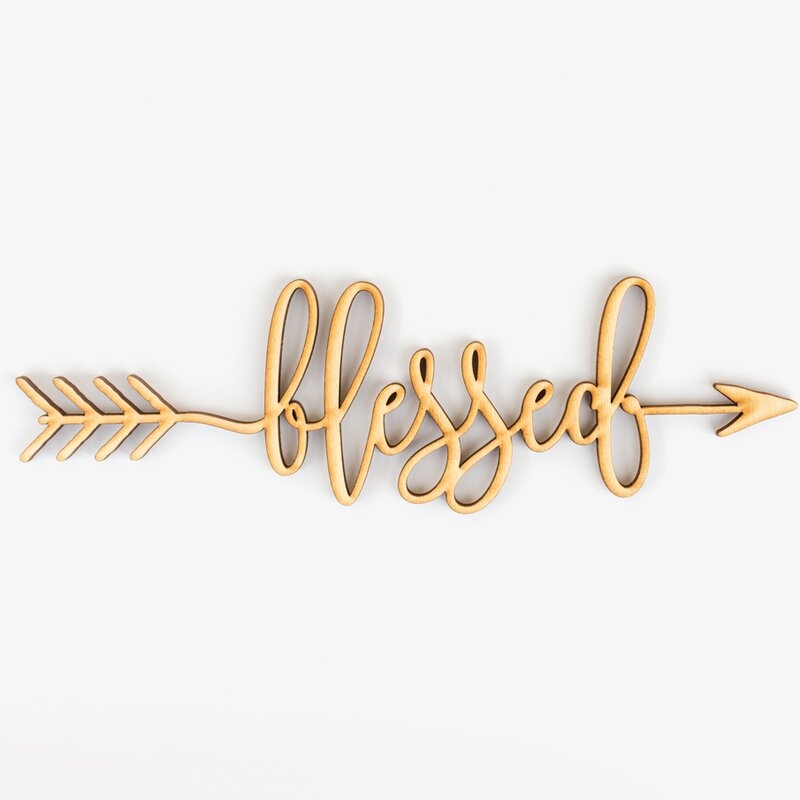 Blessed Arrow Wood Sign Wall Décor - Image 0