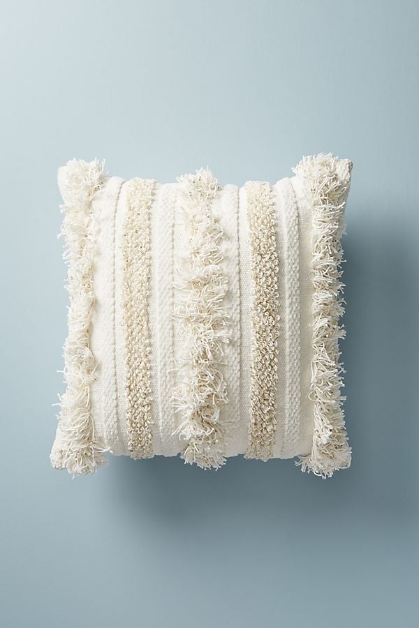 Textured Indira Pillow, 20" x 20", White - Image 0