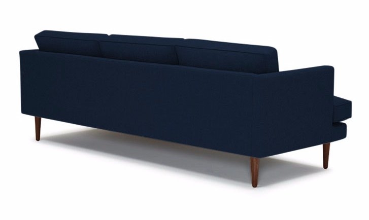 Preston Mid Century Modern Reversible Sectional - Cobalt blue Velvet, mocha legs and additional cushion - Image 3