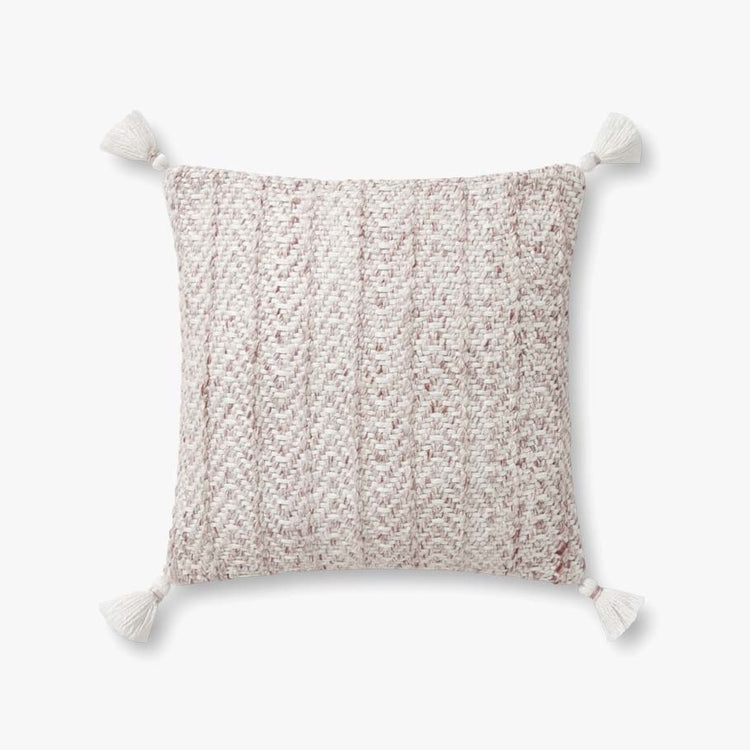 Loloi Pillows Blush / Natural 18" x 18" Cover w/Poly - Image 0