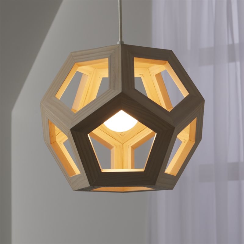Wood Geometric Pendant Light - Image 1
