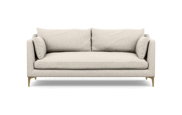 Caitlin by The Everygirl Sofa with Wheat Fabric and Brass Plated legs, 79" - Image 0