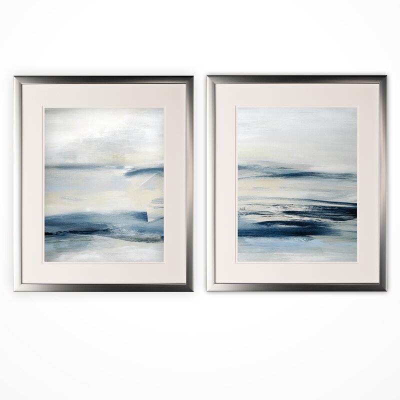 'Drifting Tides' 2 Piece Framed Print Set - Image 1