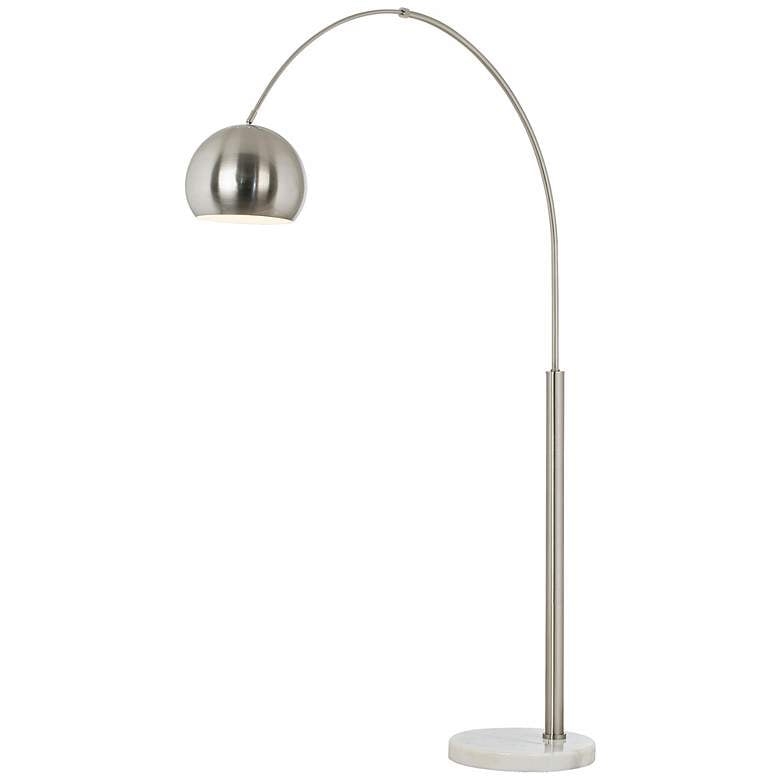 Possini Euro Basque 77 1/2" Nickel Finish Modern Arc Floor Lamp - Image 0
