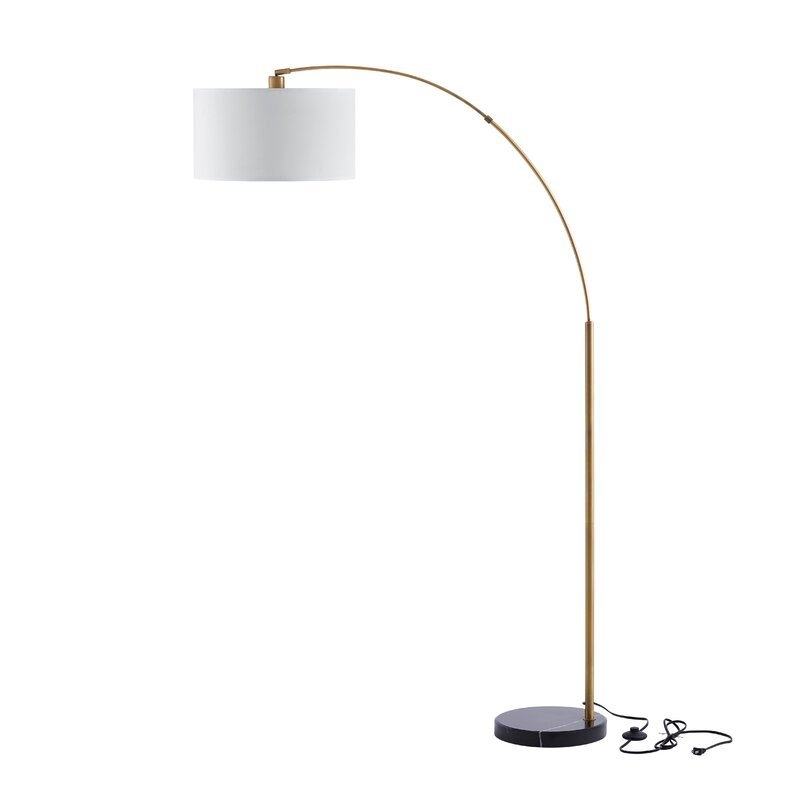 Debbye 77" Arched Floor Lamp, Gold - Image 0