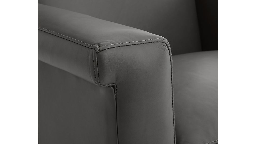 Declan Leather 360 Swivel Chair, Smoke - Image 2