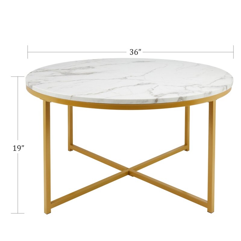 Spratt Cross Legs Coffee Table / Gold - Image 2