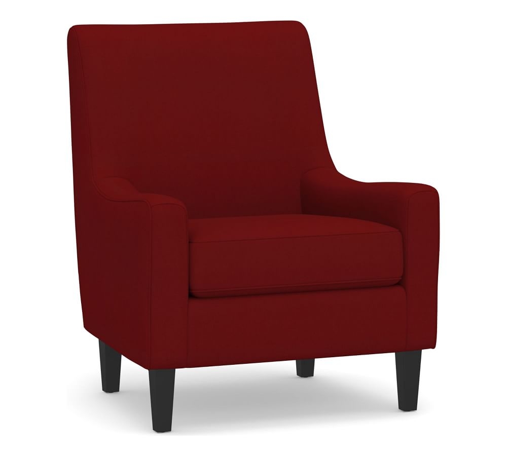 SoMa Isaac Upholstered Armchair, Polyester Wrapped Cushions, Twill Sierra Red - Image 0