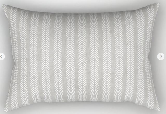 Mud Cloth - Grey Arrowheads Rectangular Pillow - medium - Image 0