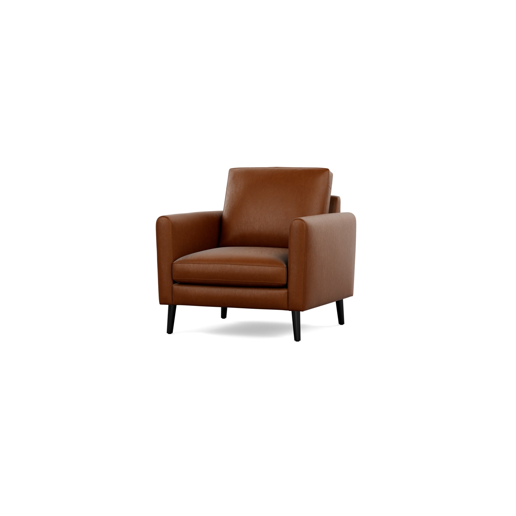 Nomad Leather Club Chair in Chestnut, Leg Finish: EbonyLegs - Image 0