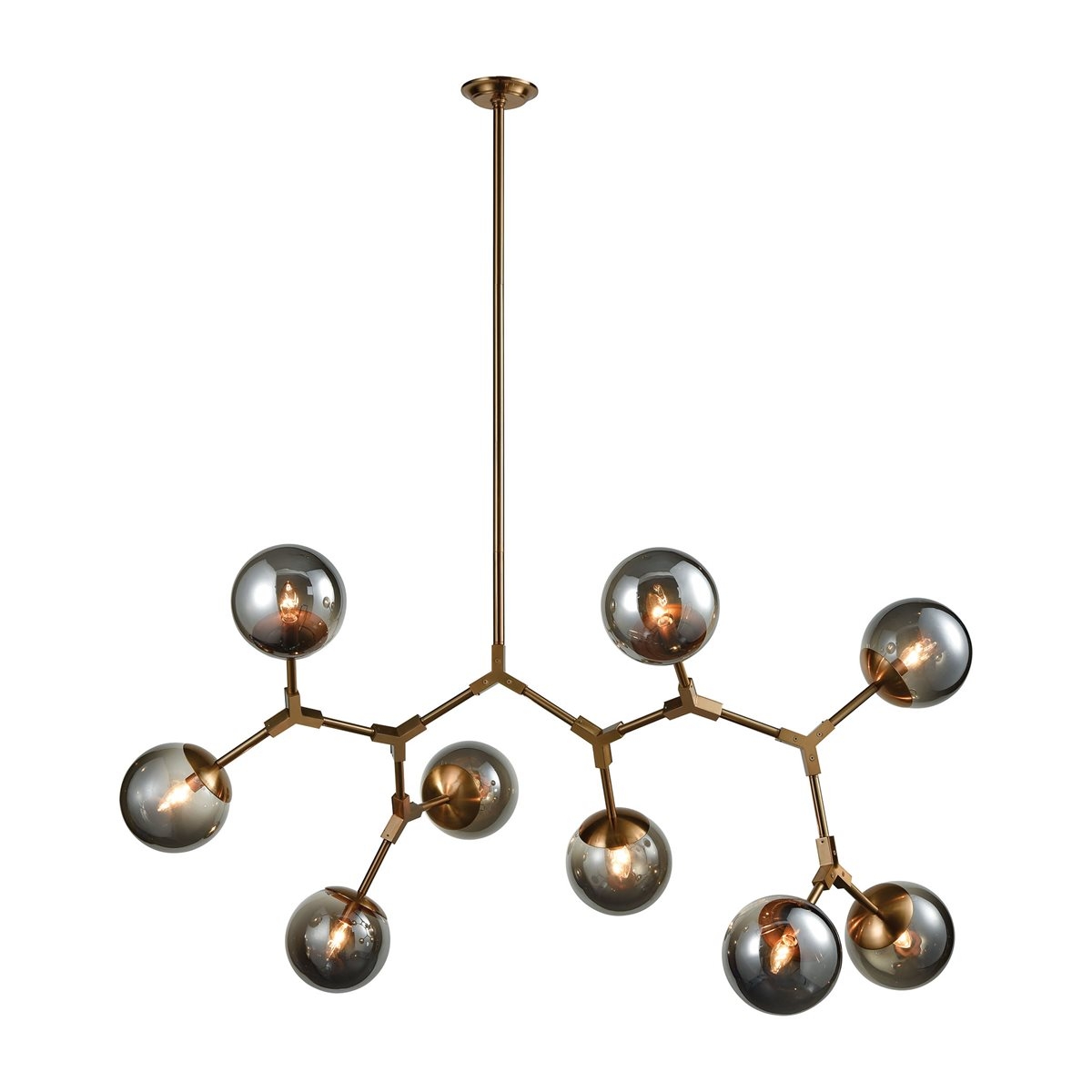 Synapse 60'' Wide 9-Light Linear Chandelier - Aged Brass - Image 0