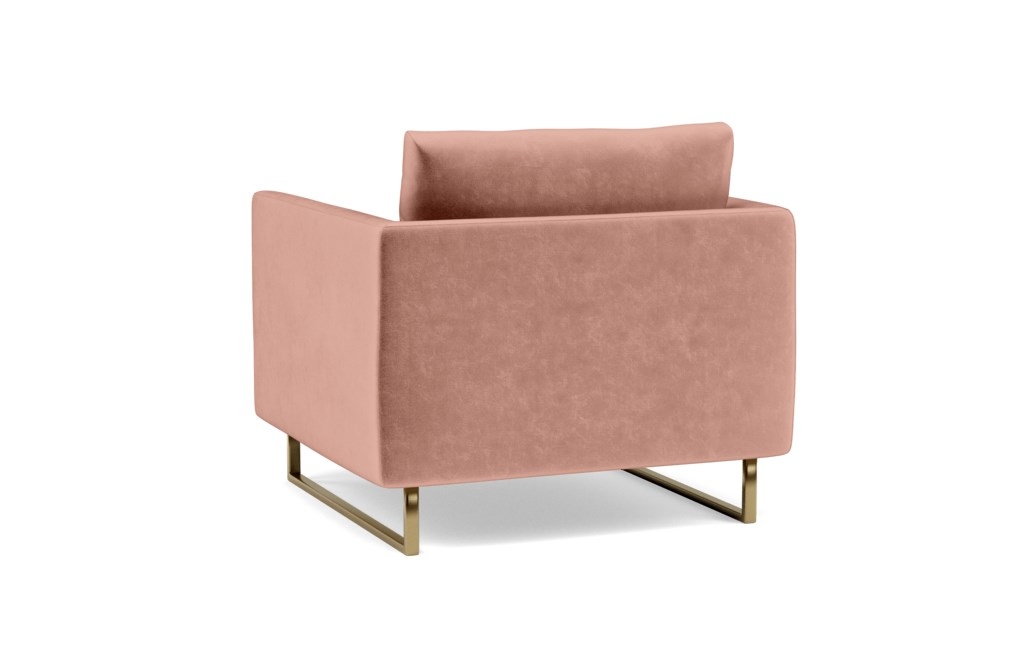 Owens Accent Chair with Pink Blush Fabric with Matte Brass Outline Leg - Image 1