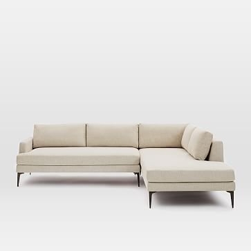 Andes  Set 14, Left Arm 2 Seater Sofa, Right Arm Terminal Chaise, Twill, Stone - Image 2