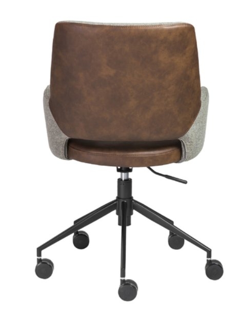 RANDY OFFICE CHAIR, GRAY AND BROWN - Image 1