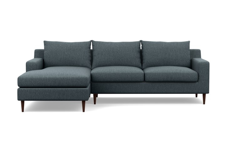 Sloan Chaise Sectional with Rain Fabric and Oiled Walnut legs - Image 0