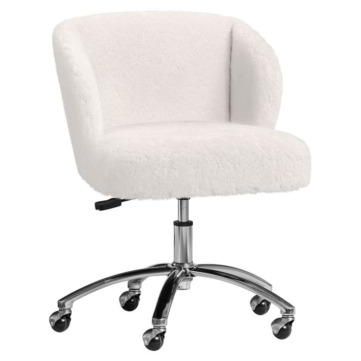 Polar Bear Faux-Fur Wingback Chair - Image 1