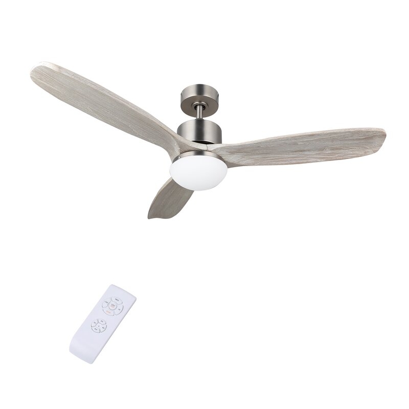 52" Mayna 3 - Blade LED Standard Ceiling Fan with Remote Control and Light Kit Included - Image 1