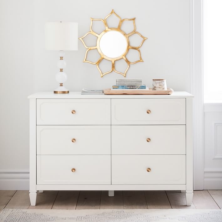 Auburn 6-Drawer Wide Dresser, Simply White - Image 1