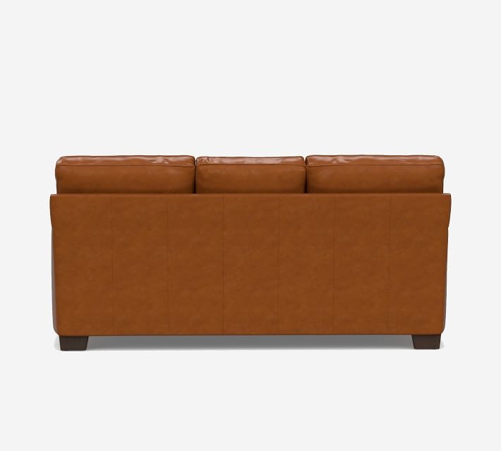 Buchanan Square Arm Leather Sleeper Sofa, Polyester Wrapped Cushions, Vintage Caramel - Image 4