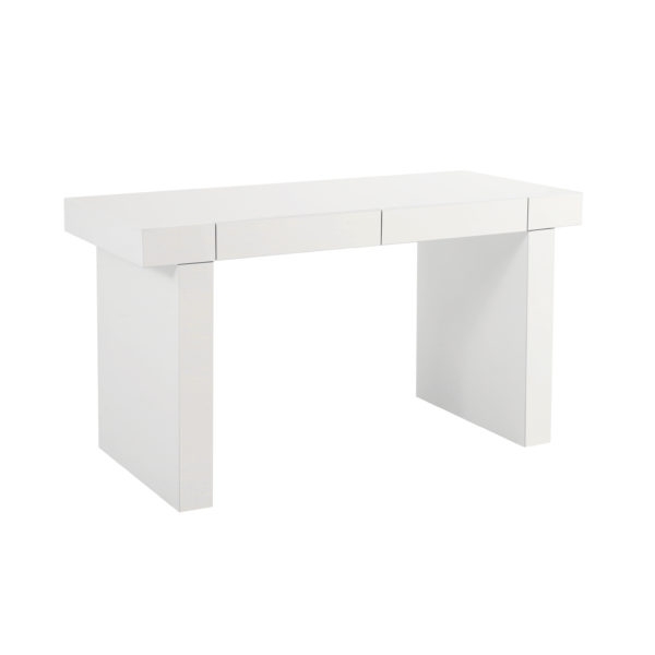 Clara Glossy White Lacquer Desk - Image 0