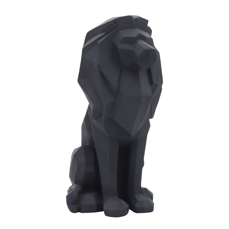 Resin 11"H Sitting Lion, White - Image 0