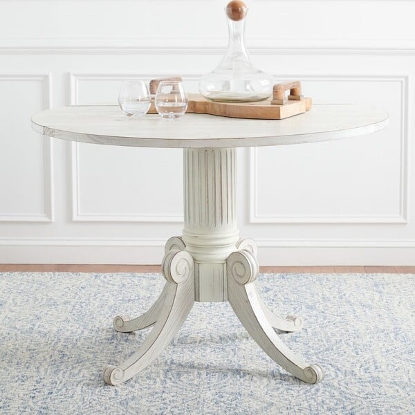 Forest Drop Leaf Dining Table - Antique White - Safavieh - Image 1