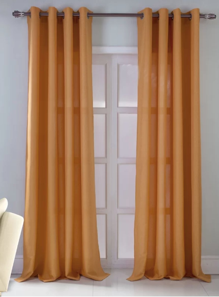 Fynley Solid Color Semi-Sheer Grommet Curtains - Image 0