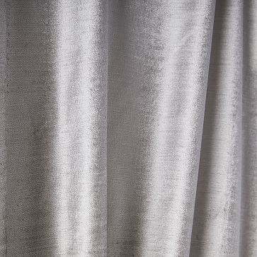 Luster Velvet Curtain + Blackout Panel, Individual, Platinum 48"x84" - Image 2