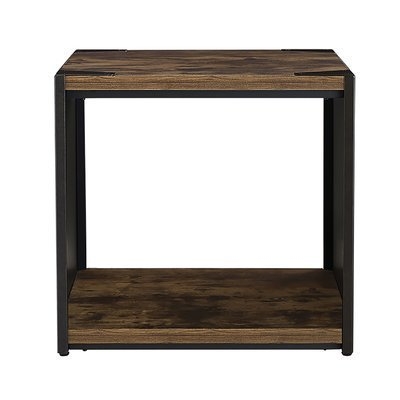 Comet Steel Plate and Wood End Table - Image 0